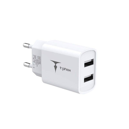 ŁAD SIEC T-PHOX POCKET SERIES 2xUSB TCC-224 12W 2.4A WHITE