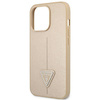 Original Case IPHONE 14 PRO Guess Hardcase Saffianotriangle Logo (GUHCP14LPSATLE) beige