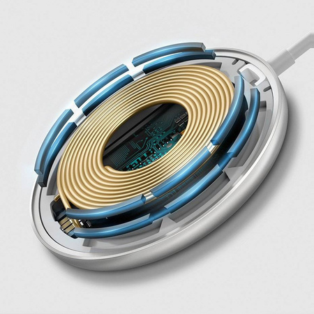 Baseus mini magnetyczna bezprzewodowa indukcyjna ładowarka Qi 15 W (kompatybilna z MagSafe do iPhone) biały (WXJK-F02)
