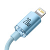 Baseus Crystal Shine Series USB Typ C Kabel - Lightning Ladeleistung 20 W 1,2 m blau (CAJY001303)