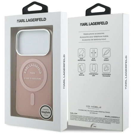 Karl Lagerfeld IML Karl RSG Logo MagSafe Case for iPhone 17 Pro - Pink