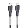FORCELL Carbon kabel Typ C do iPhone Lightning 8-pin Power Delivery PD27W CB-01C czarny 1 metr
