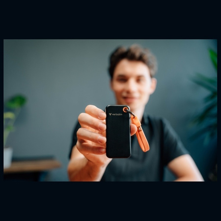Verbatim Dysk SSD 2TB - brelok do kluczy  z kablem USB 3.2 gen.2 czarno-pomarańczowy/black-orange 32197