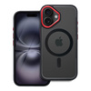 Futerał COLOR EDGE MAG COVER kompatybilny z MagSafe do IPHONE 16 czarno czerwony