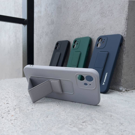 Wozinsky Kickstand Case elastyczne silikonowe etui z podstawką iPhone 11 Pro Max jasnoniebieski