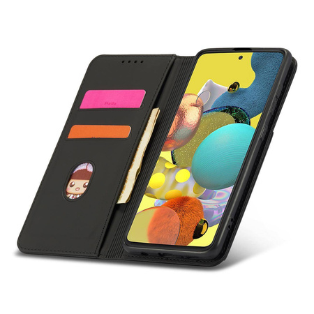 Magnetkartenhülle Hülle für Samsung Galaxy A52 5G Tasche Geldbörse Kartenhalter Schwarz