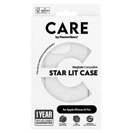 CARE by PanzerGlass Flagship Star Lit Case iPhone 16 Pro 6,3" weiß/weiß MagSafe 1342