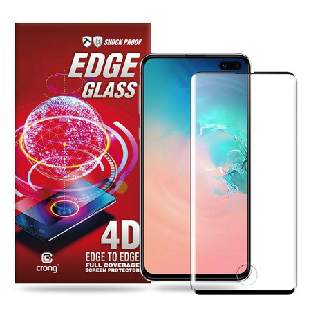 Crong Edge Glass 4D Full Glue - Szkło hartowane na cały ekran Samsung Galaxy S10+