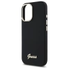 Guess Silicone Script Metal Logo &amp; Frame Case for iPhone 16 Plus - Black
