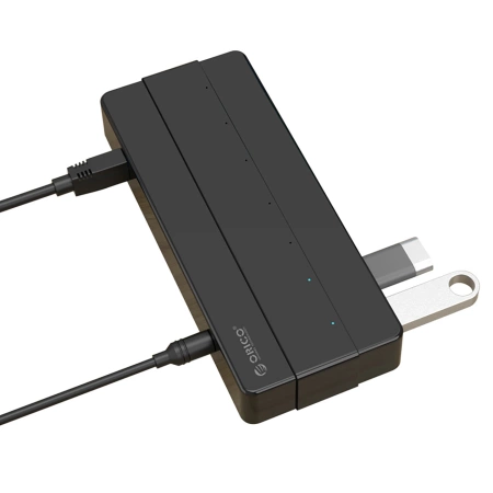 HUB 7-portowy USB-A 3.0 - czarny