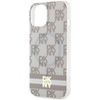 DKNY DKHMP15MHCPTSE iPhone 15 Plus / 14 Plus 6.7" beżowy/beige hardcase IML Checkered Mono Pattern & Printed Stripes MagSafe