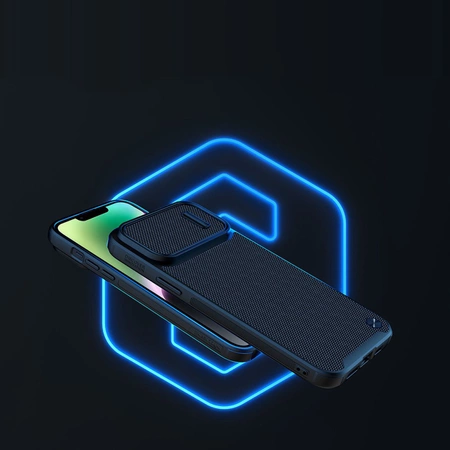 Nillkin Textured S Case für iPhone 14, gepanzerte Hülle mit Kameraabdeckung, grün