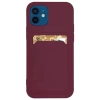Kartenetui aus Silikon mit Kartensteckplatz für Dokumente für Xiaomi Redmi 10X 4G / Xiaomi Redmi Note 9 Burgund