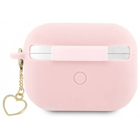 Guess GUAP2LSCHSP AirPods Pro 2 Cover Pink/Pink Silikon Charm Heart Collection