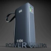 Powerbank SBS 10000 mAh 20W z wbudowanym kablem USB-C i wyświetlaczem cyfrowym - ciemnoszary
