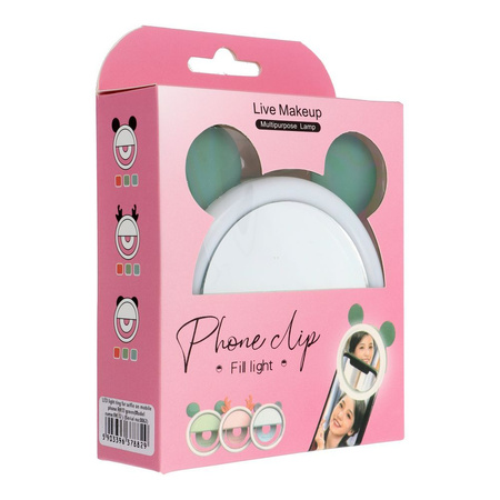 Lampa LED Ring do selfie na telefon RK12 zielony