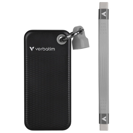 Verbatim Dysk SSD 1TB - brelok do kluczy  z kablem USB 3.2 gen.2 czarno-szary/black-grey 32190