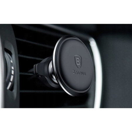 Baseus uchwyt samochodowy magnetyczny z klipsem na kabel czarny new2 do kratki