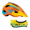 Rockbros TT-32SOYB-S Kinderfahrradhelm mit abnehmbarem Kinnbügel, Größe S – gelb-orange