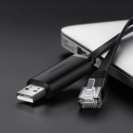 Ugreen kabel konsolowy przejściówka USB - Ethernet RJ45 1,5m czarny (CM204)