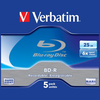 Płyty Blue-ray Verbatim 25GB 6X BD-R SL   5szt biały 43715