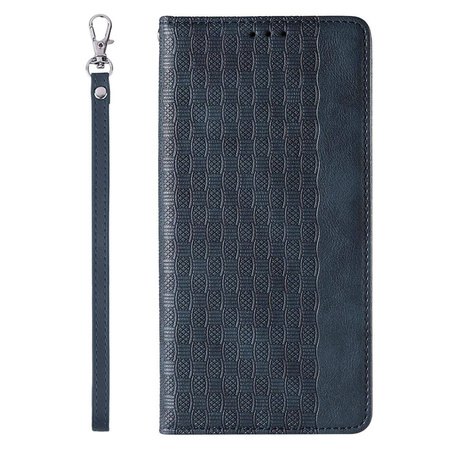 Magnet Strap Case für iPhone 12 Tasche Wallet + Mini Lanyard Pendant Blau