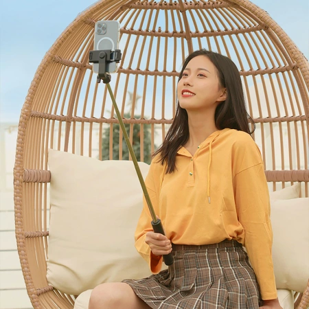 Selfie-Stick WHS1Y Teleskopstativ 1 m mit Telefonhalter – Schwarz