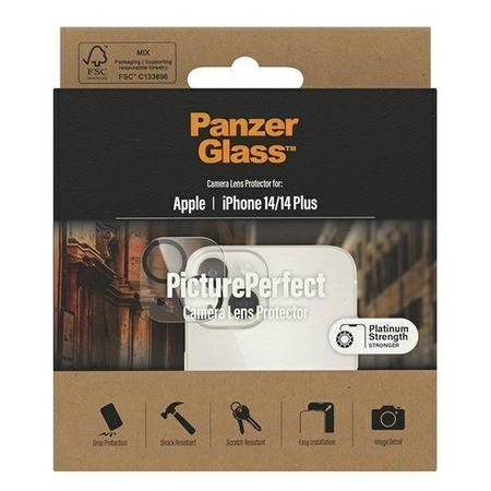 Tempered Glass for Camera IPHONE 14 / 14 PLUS PanzerGlass Camera Protector Platinium Strength (0399)