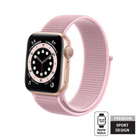 Crong Nylon - Pasek sportowy do Apple Watch 38/40/41 mm (Powder Pink)