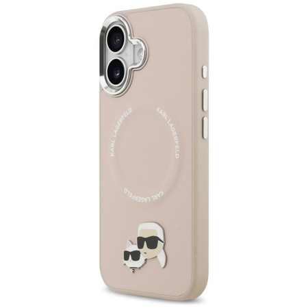 Karl Lagerfeld nakładka Magsafe PU case with Karl&Choupette heads pins logo and metal camera buttons do iPhone 17 beżowa