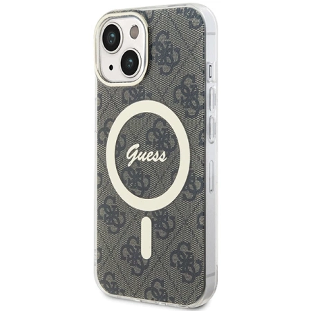 Guess IML 4G MagSafe iPhone 15 Plus Case - Brown