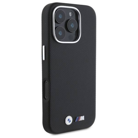 Oryginalne Etui IPHONE 16 PRO MAX BMW Hardcase M Edition Kevlar Wrapped Metal (BMHCP16X23PUFWKEV) czarne