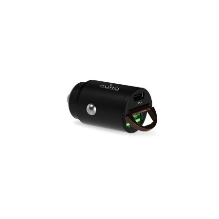 Puro Mini 30W Power Delivery USB-C USB-A Autoladegerät – Schwarz