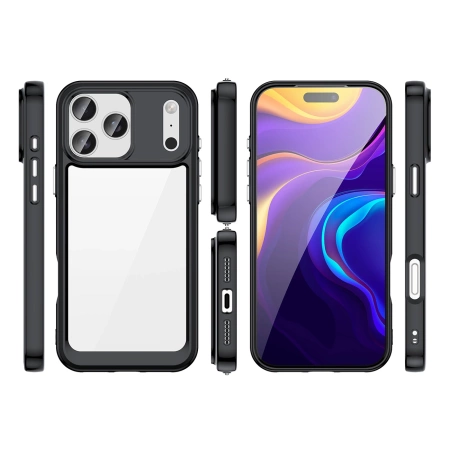 Etui Outer Space na iPhone 17 Pro - czarne przezroczyste