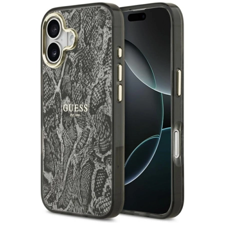 Guess Python Pattern MagSafe Case für iPhone 17 - Schwarz