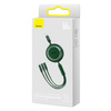 Baseus Bright Mirror 2 einziehbares Kabel 3in1 USB Typ A - micro USB + Lightning + USB Typ C 66W 1.1m grün (CAMJ010106)