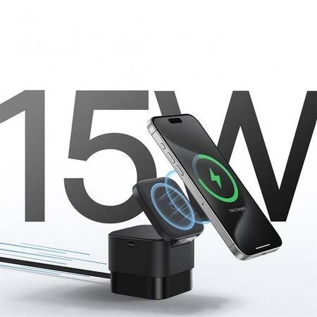 Ładowarka bezprzewodowa 2w1 Baseus BS-W531 MagSafe / Qi USB-C 20W - czarna