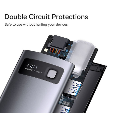 Baseus Metal Gleam Series 4 in 1 HUB Dockingstation USB Typ C – 4 x USB 3.2 Gen. 1 (WKWG070013)