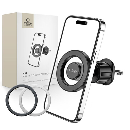 Magnetyczny Uchwyt Samochodowy MagSafe Do Kratki Nawiewu Tech-Protect N51 czarny