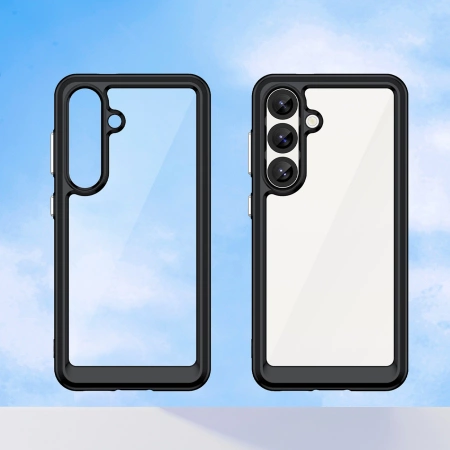 Etui silikonowe Outer Space Case z żelową ramką do Samsung Galaxy S25 - czarne