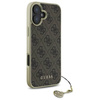 Original Handyhülle IPHONE 16 PLUS Guess Hardcase 4G Charms Collection (GUHCP16MGF4GBR) braun