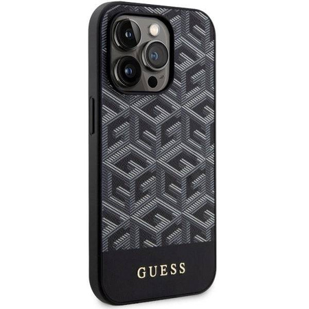 Guess GUHMP14LHGCFSEK iPhone 14 Pro 6.1" schwarz/schwarz Hardcase GCube Stripes MagSafe