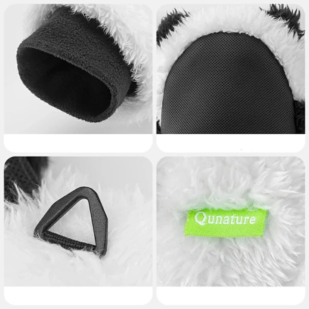 Qunature Panda Ski Gloves for Kids and Adults Size S - Black/White