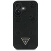 Guess Grained Hot Stamp Peony Triangle Logo MagSafe - Etui do iPhone 16 (czarny)