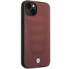 Original Handyhülle IPHONE 14 BMW Leather Seats Pattern MagSafe (BMHCP14S22RPSR) burgund