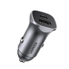 Ugreen szybka ładowarka samochodowa USB-A / USB-C 30W PD PPS szara (CD130)