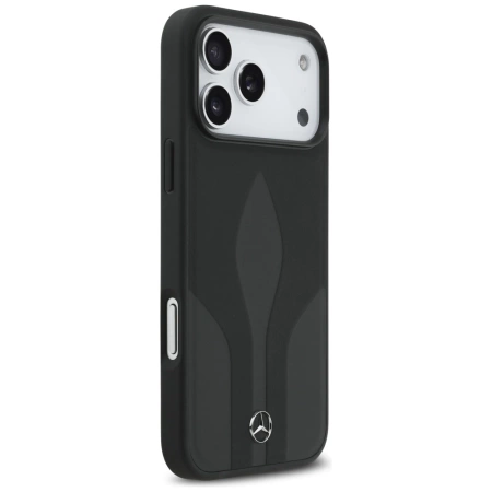 Mercedes Leather The Move MagSafe Case für iPhone 17 Pro Max - Schwarz