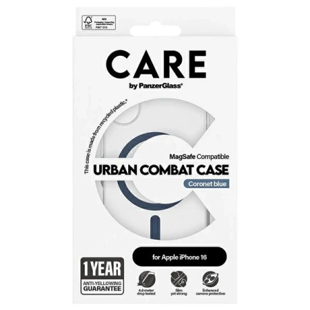 Etui CARE by PanzerGlass Flagship Case z MagSafe na iPhone 16 - niebieskie