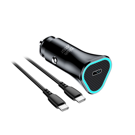 BLUE STAR ładowarka samochodowa 3A 20W Typ C + kabel Typ C do Typ C PD QC3.0 AFC czarna