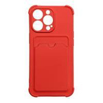 Card Armor Case etui pokrowiec do Xiaomi Redmi 10X 4G / Xiaomi Redmi Note 9 portfel na kartę silikonowe pancerne etui Air Bag czerwony